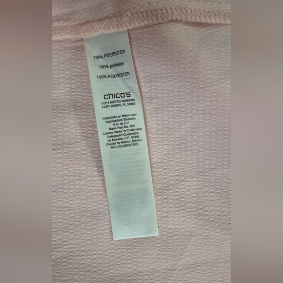 Chico's Pink Relaxed 3/4 Sleeve Tunic with Mandarin Collar - Picture 9 of 9